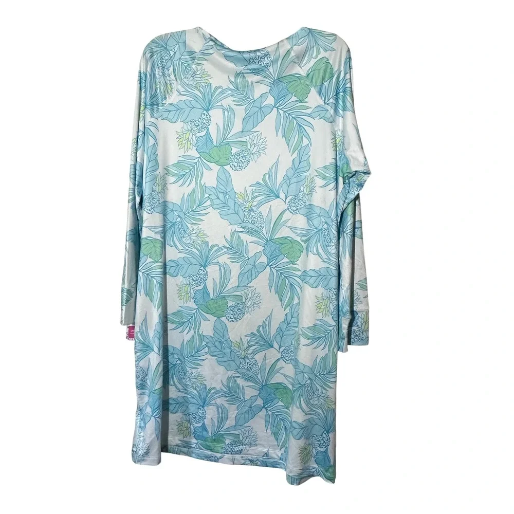 Stella Parker XL Tropical Pineapple UPF 30+ Sun Protection Quarter Zip Dress NWT